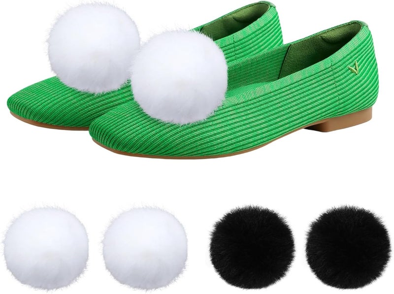 Dioxay Store Tinkerbell Pom Poms For Shoes Fluffy Shoe Clips & Shoe Pins Pompoms Perfect Accessory For Women's Tinkerbell Costume - Image 1
